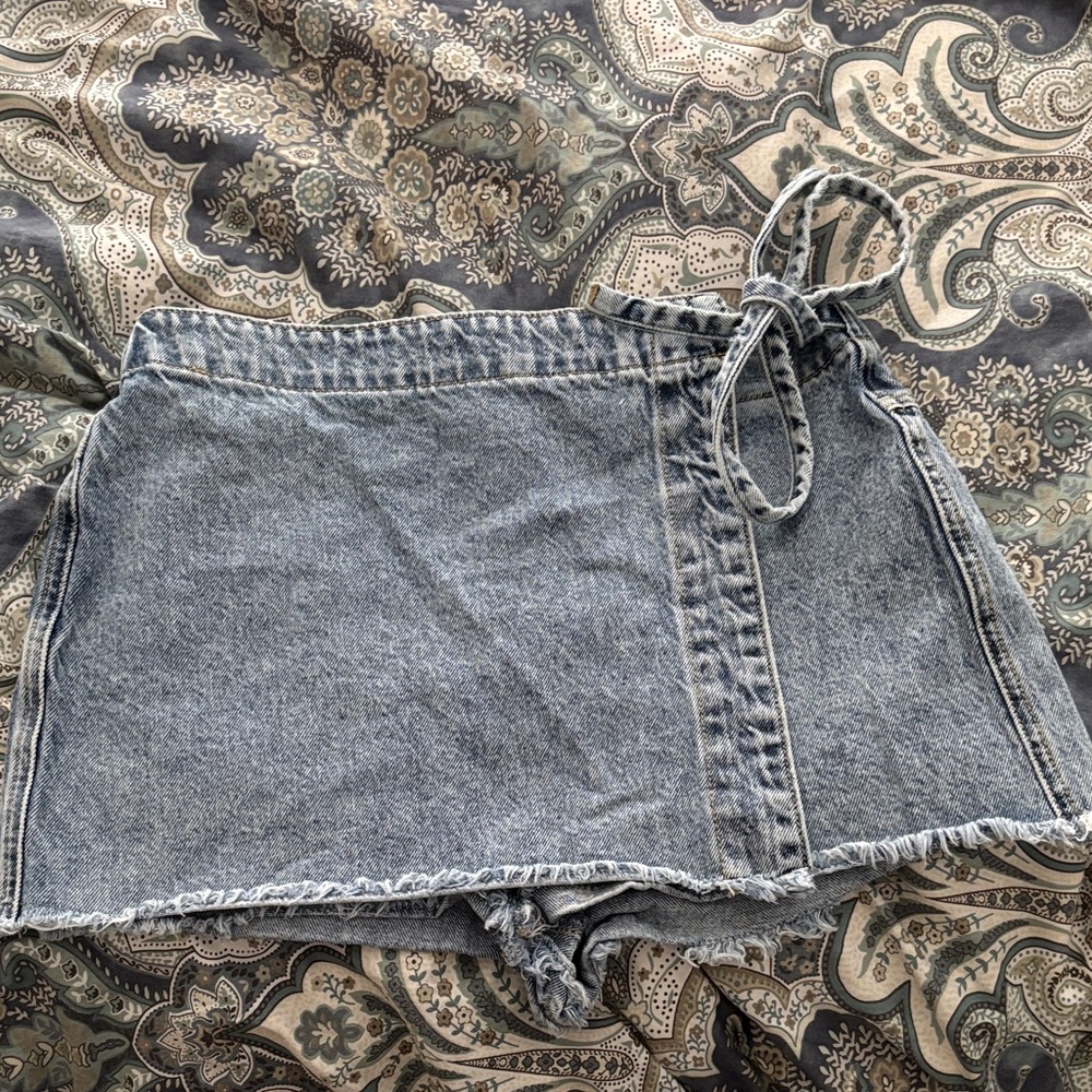 Altar’d State Denim wrap skort